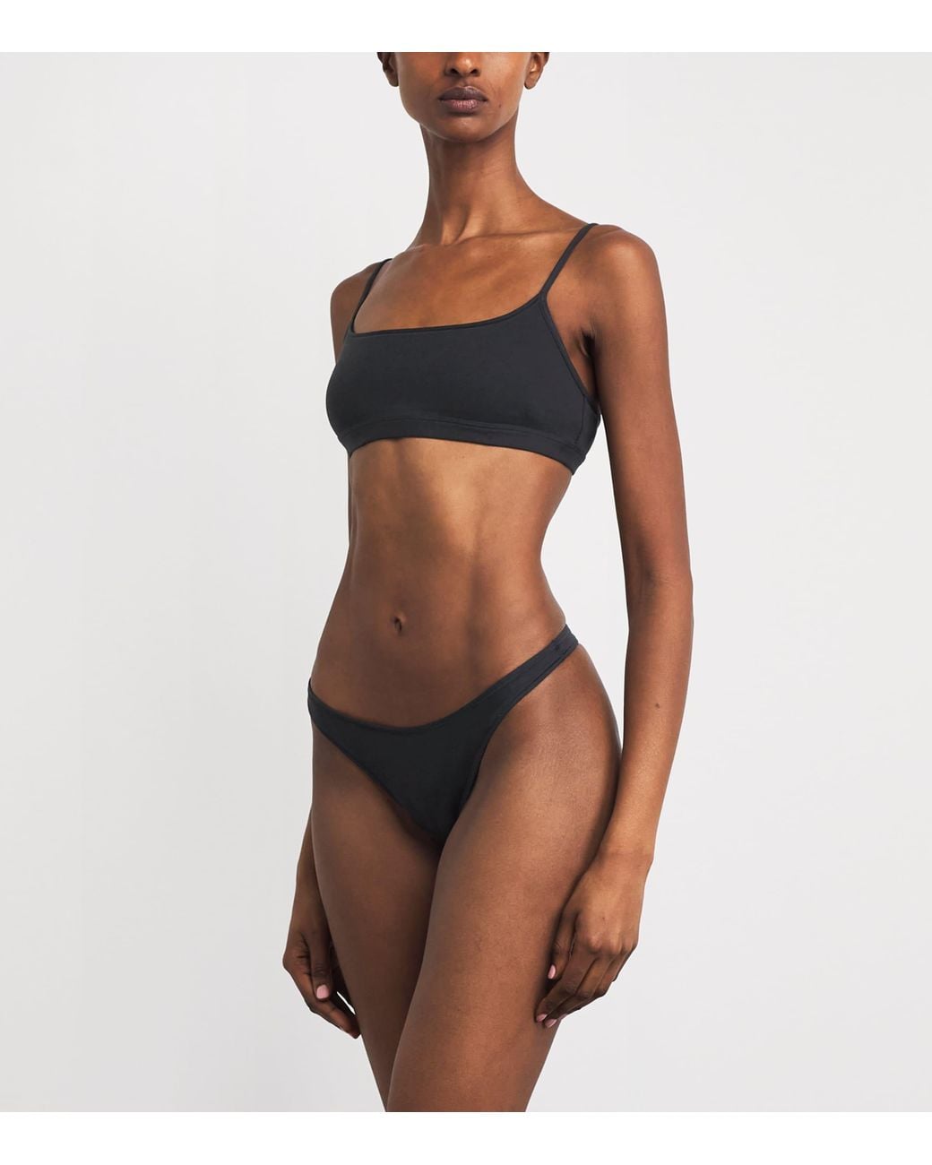 Skims Black Cotton Everyday Thong