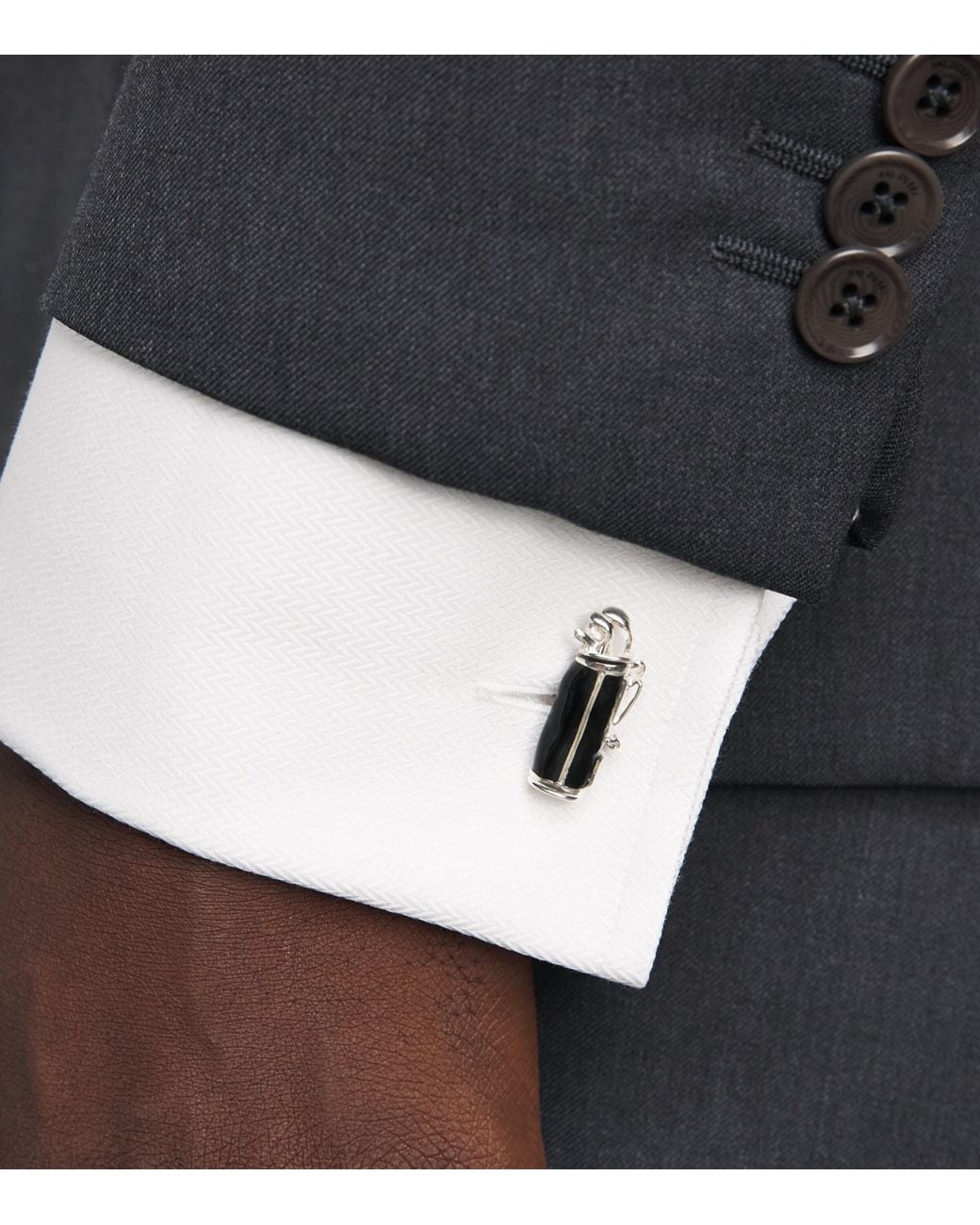 Deakin & Francis Natural Sterling And Enamel Golf Cufflinks for men
