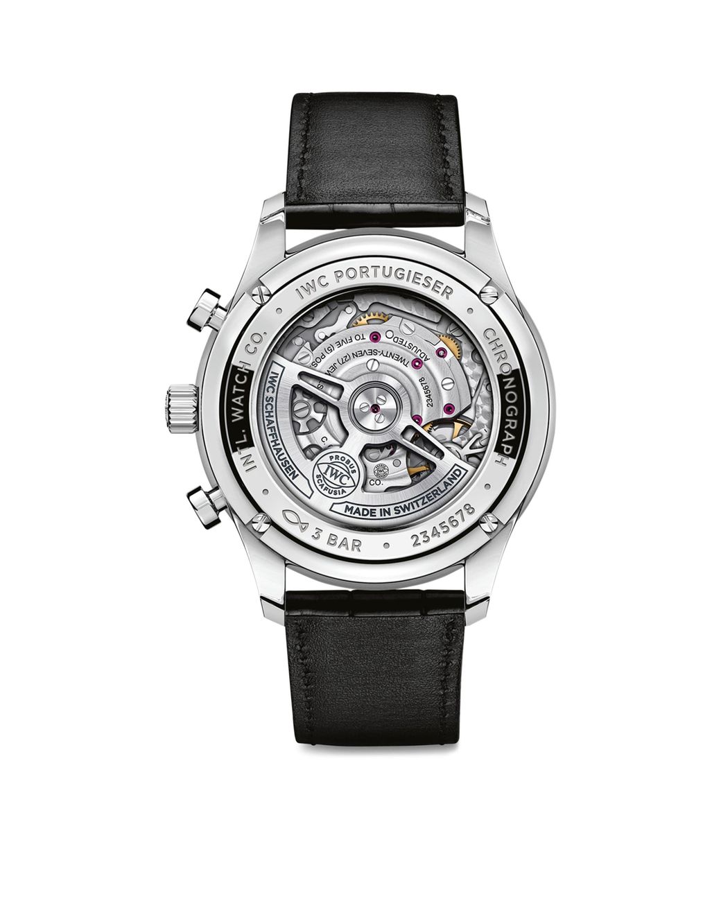 Iwc Gray Stainless Steel Portugieser Chronograph Watch for men