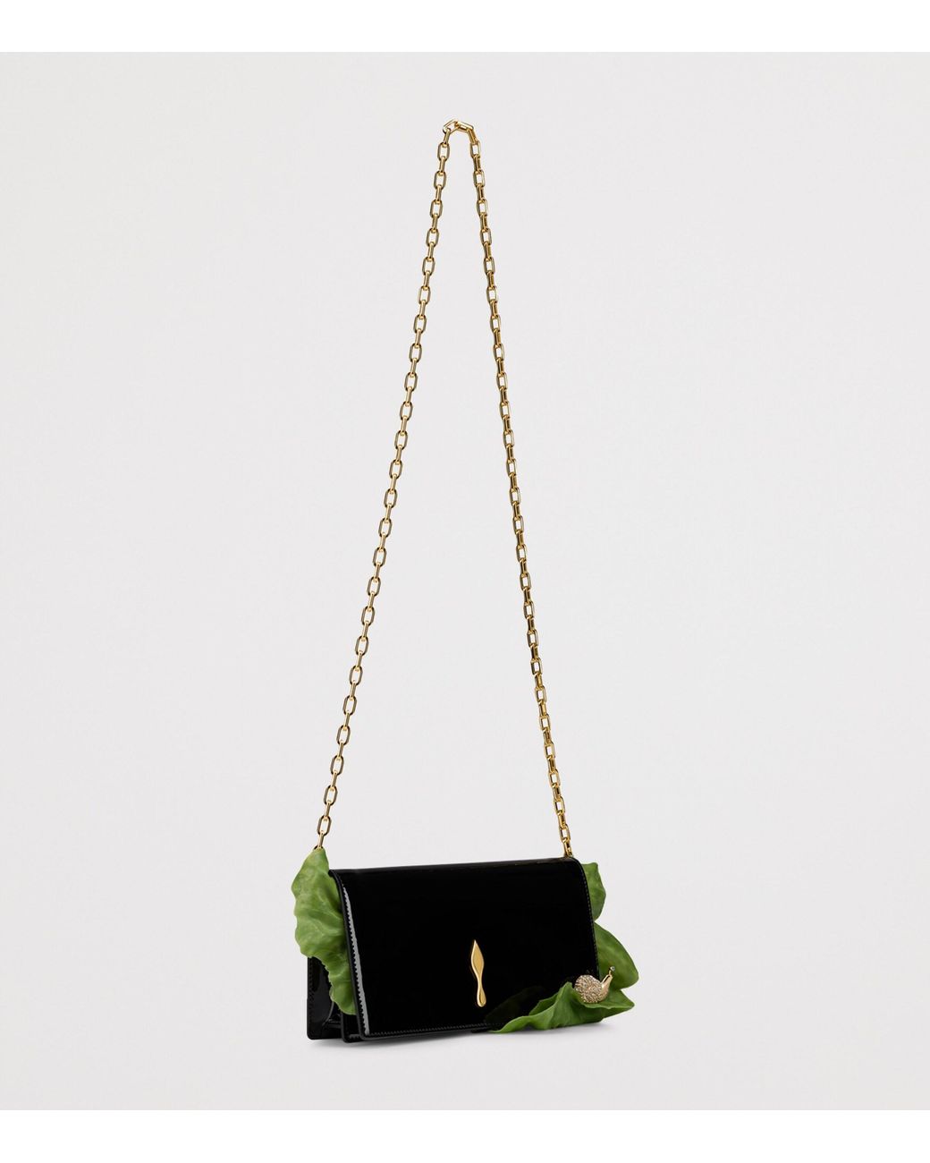 Christian Louboutin Black Bettina Snail Patent Leather Clutch Bag