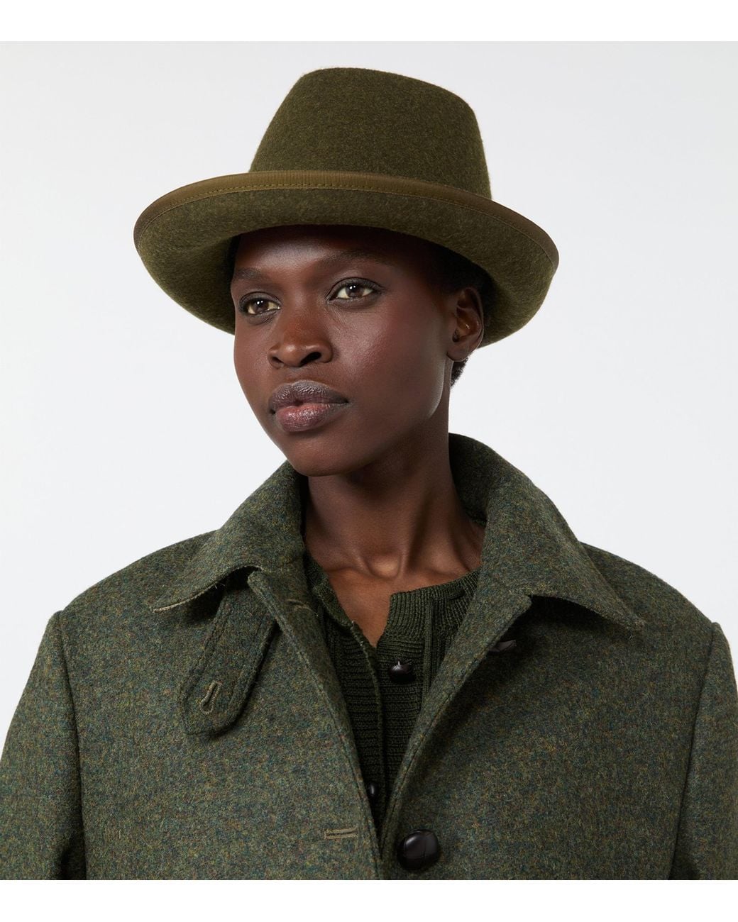 Weekend by Maxmara Green Wool Fedora Hat