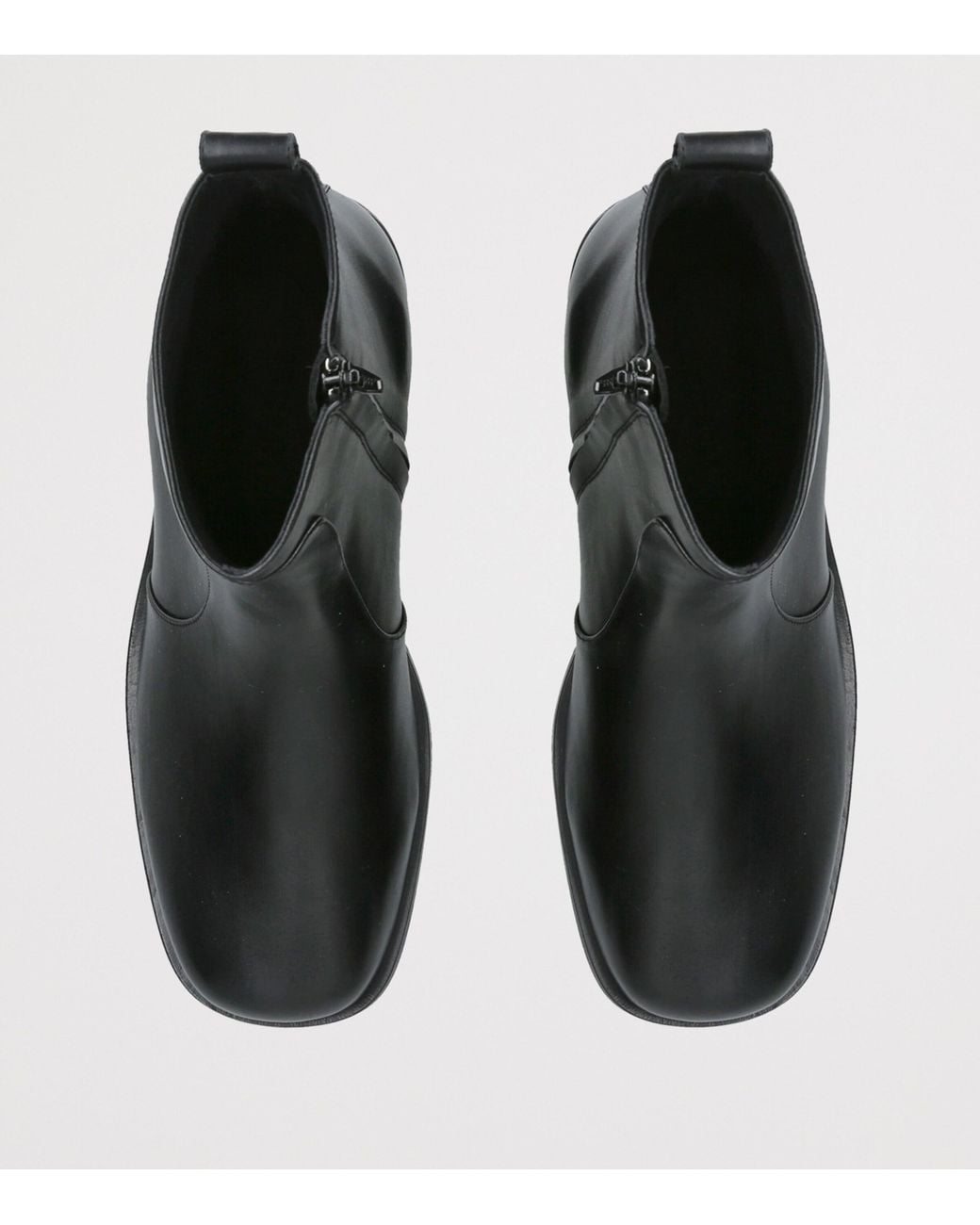 Studio Nicholson Black Leather Square-Toe Ankle Boots for men