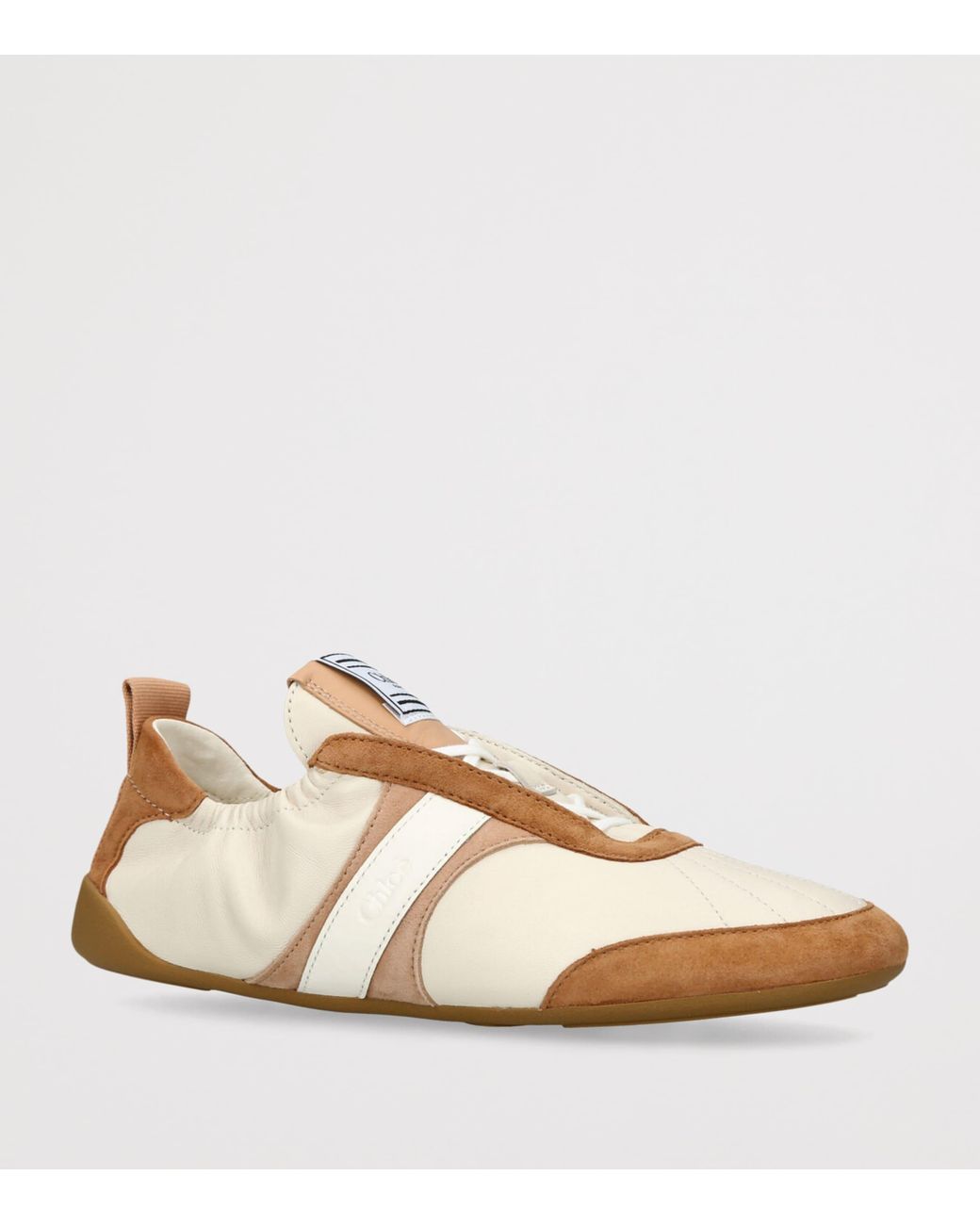 Chloé Natural Leather-Suede Kick Sneakers