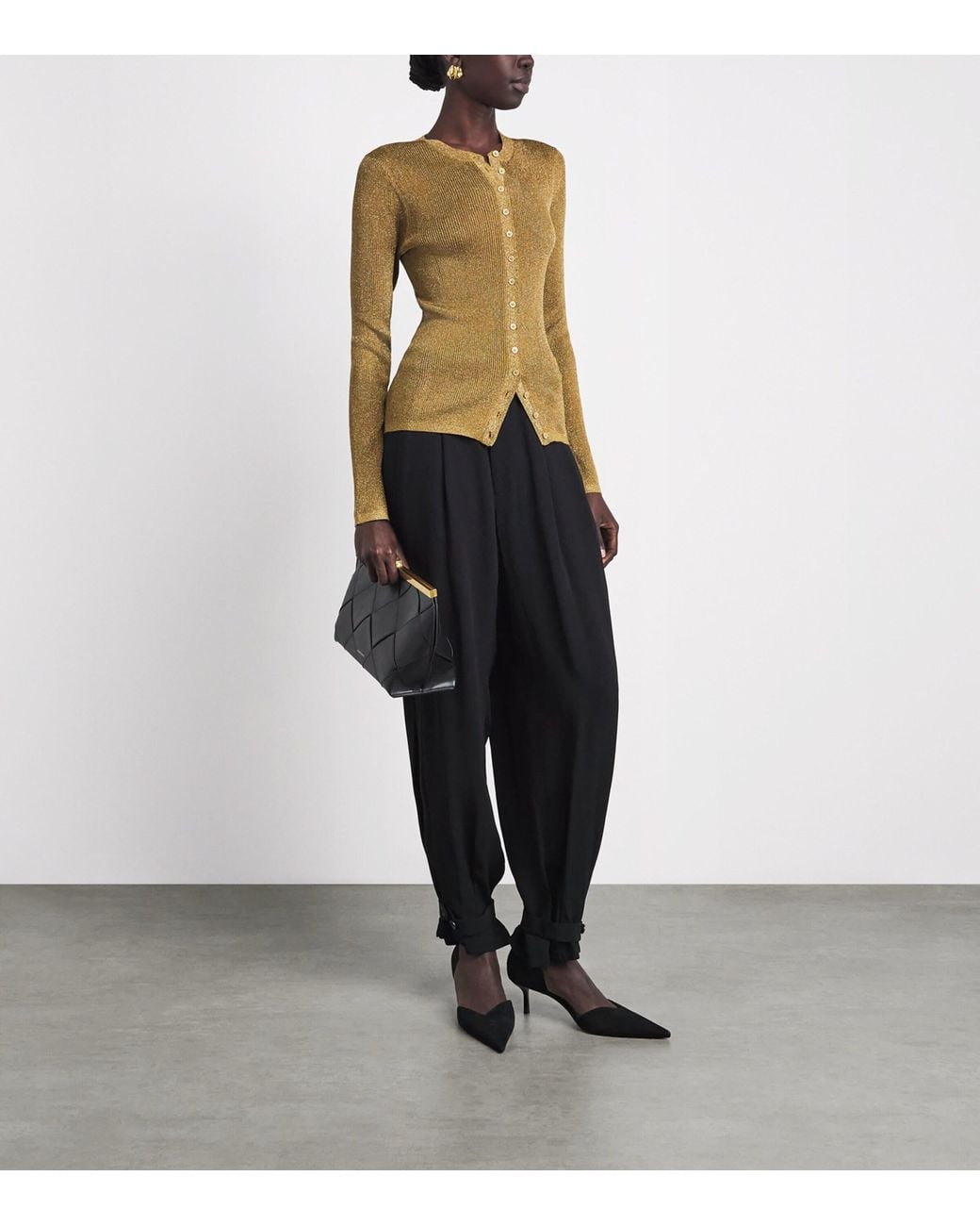 Polo Ralph Lauren Green Metallic Rib-Knit Cardigan
