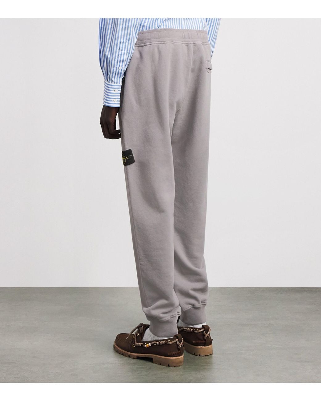 Stone Island Gray Cotton Compass Sweatpants for men