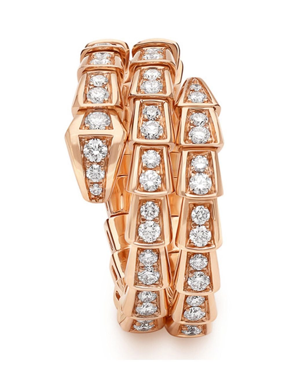 BVLGARI Pink And Diamond Serpenti Viper Ring