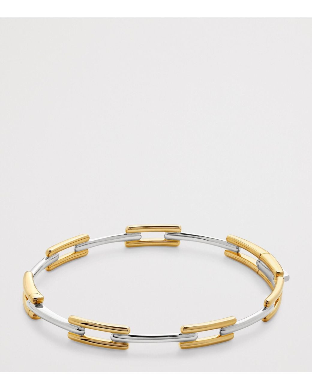 Monica Vinader Natural Vermeil And Sterling Signature Link Slim Bangle