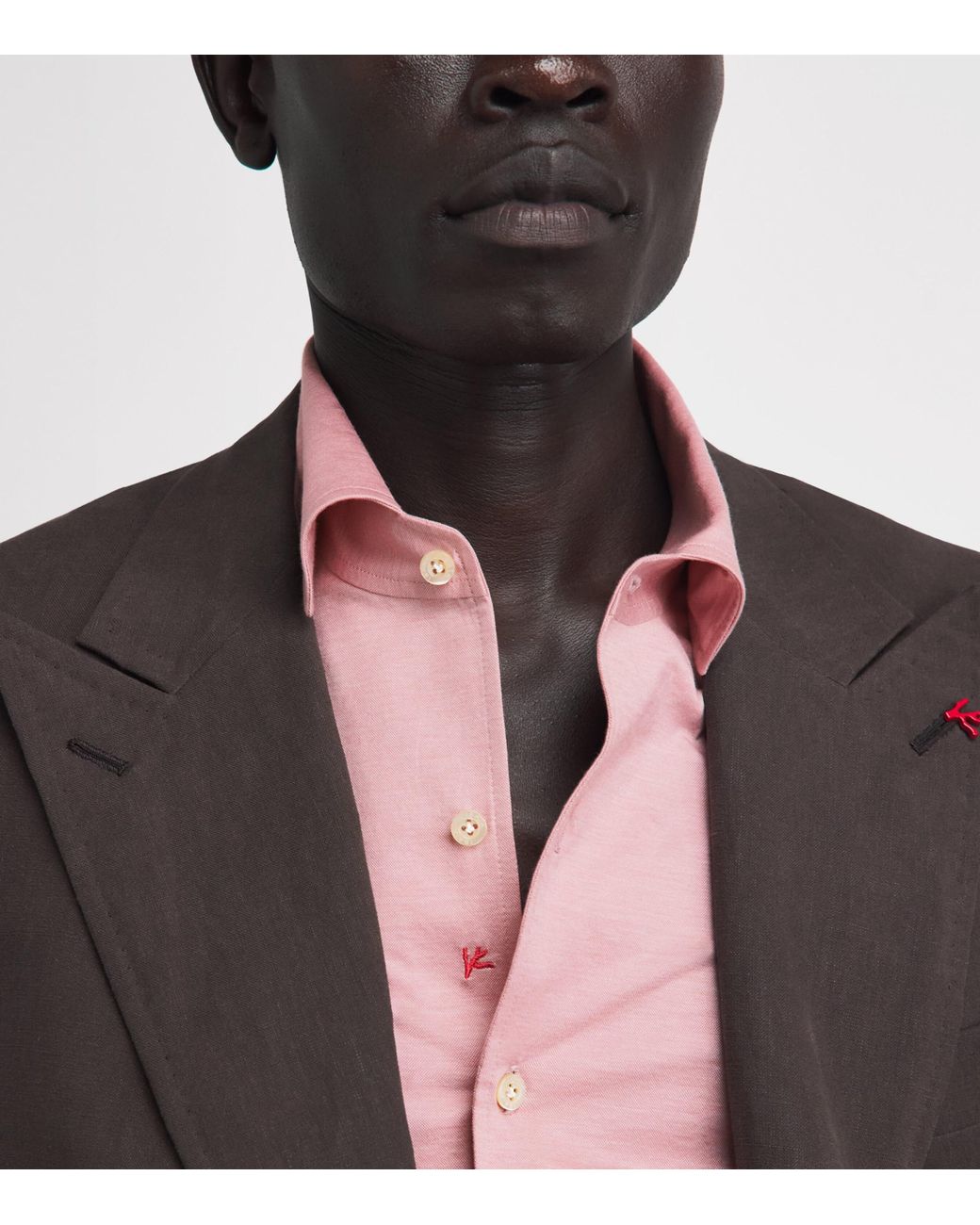 Isaia Pink Cotton Jersey Shirt for men