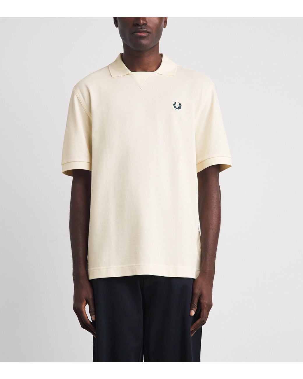 Fred Perry Cotton Pullover Polo Shirt in White for Men | Lyst