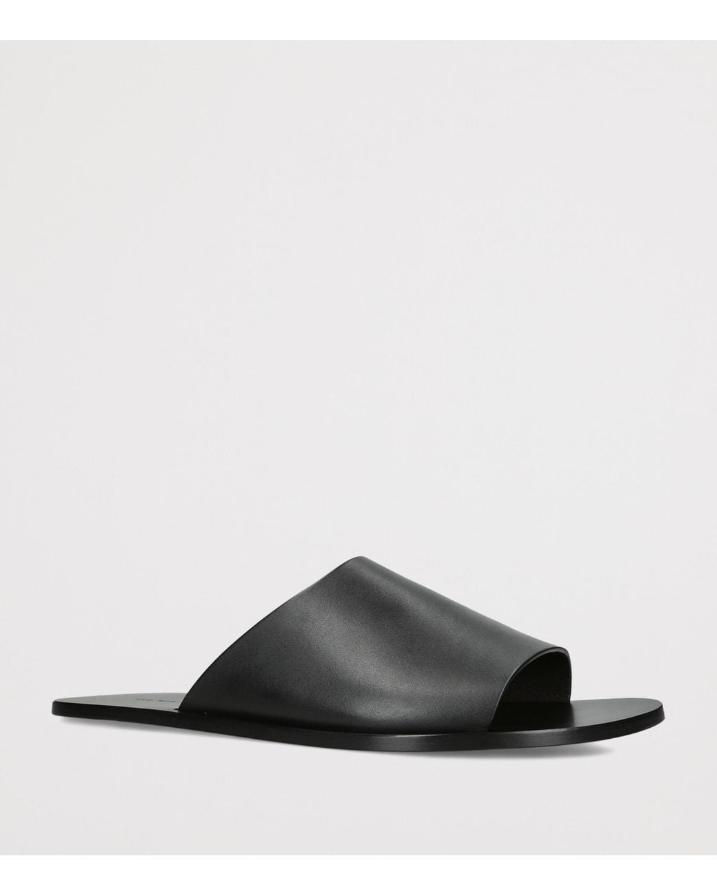 The Row Black Hugh Suede Slides for men