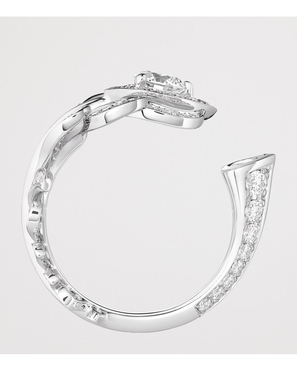Boucheron White And Diamond Plume De Paon Ring