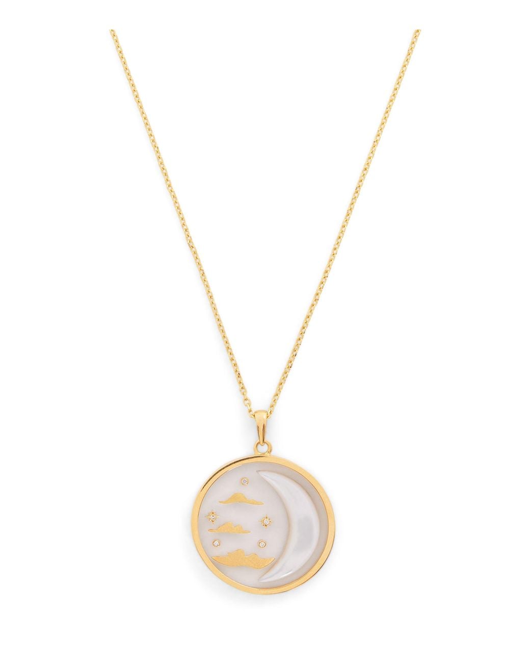 L'Atelier Nawbar Metallic Diamond And Pearl N*93 Wish Upon A Moon Necklace