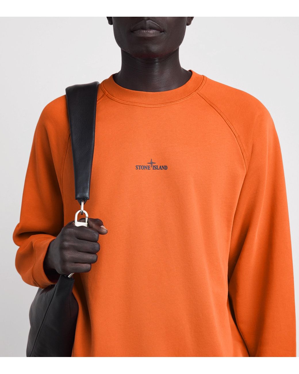 Stone Island Orange Desert Print Oversized Sweatshirt for men
