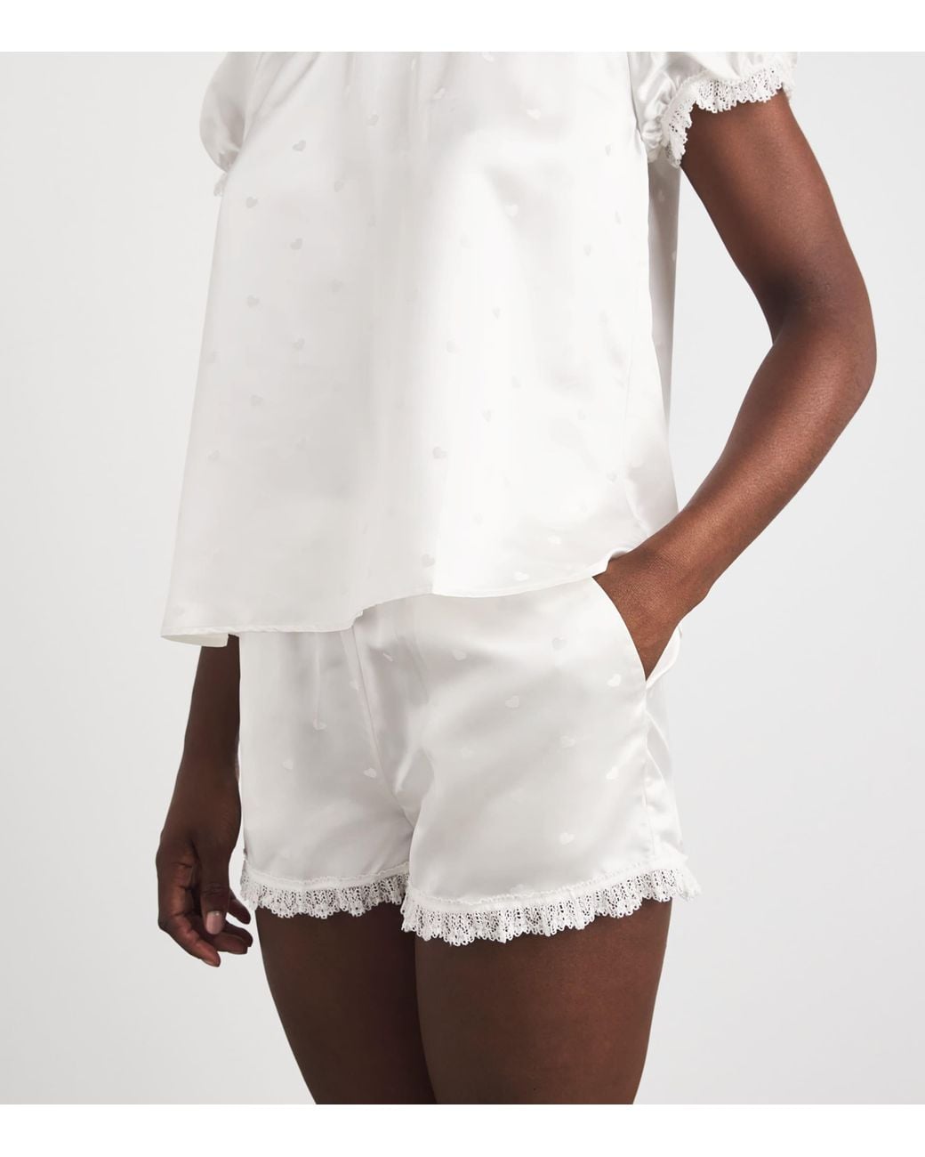 Manitu White Silk Sweetie Short Pyjama Set