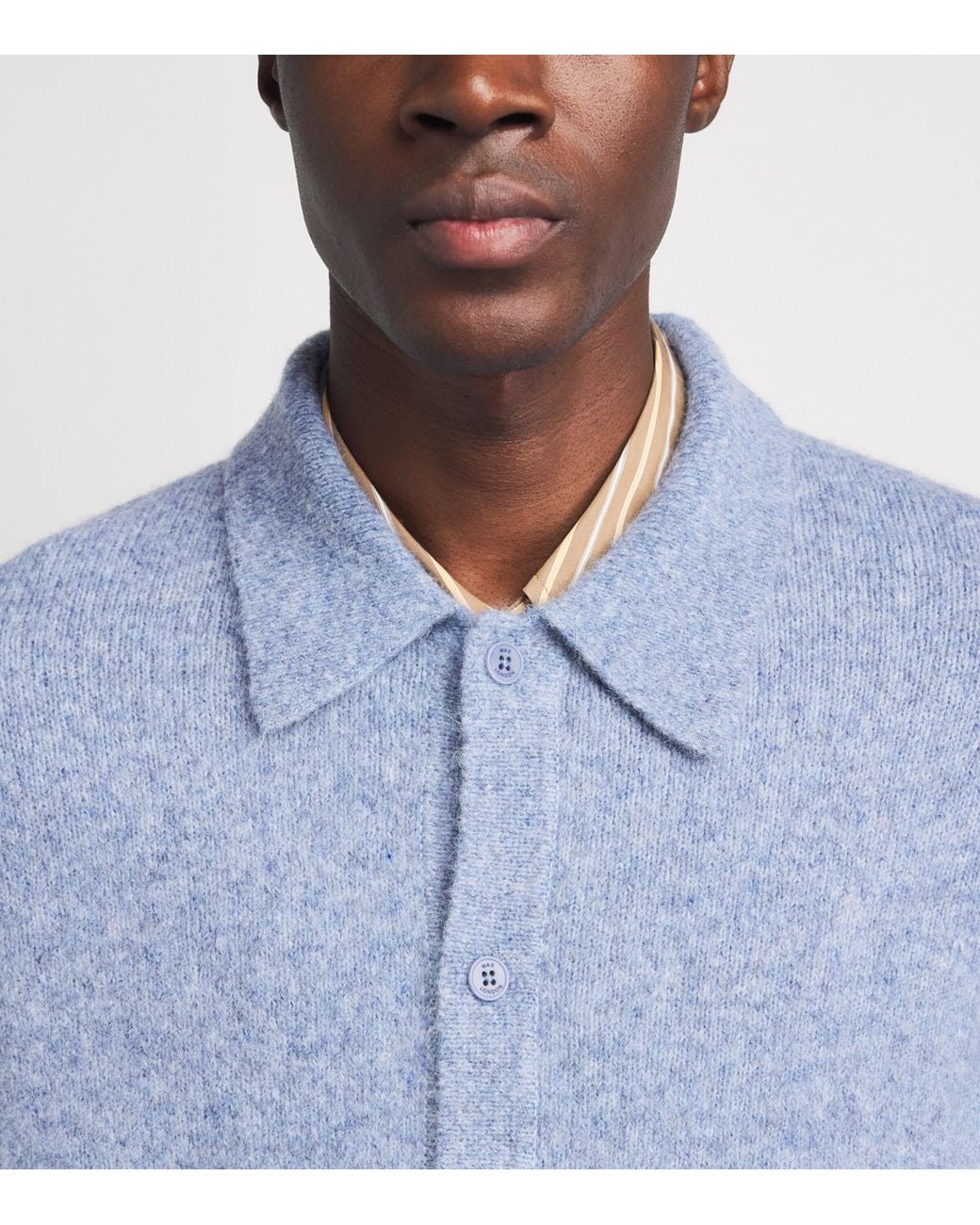 Wax London Blue Wool-Blend Tristan Cardigan for men