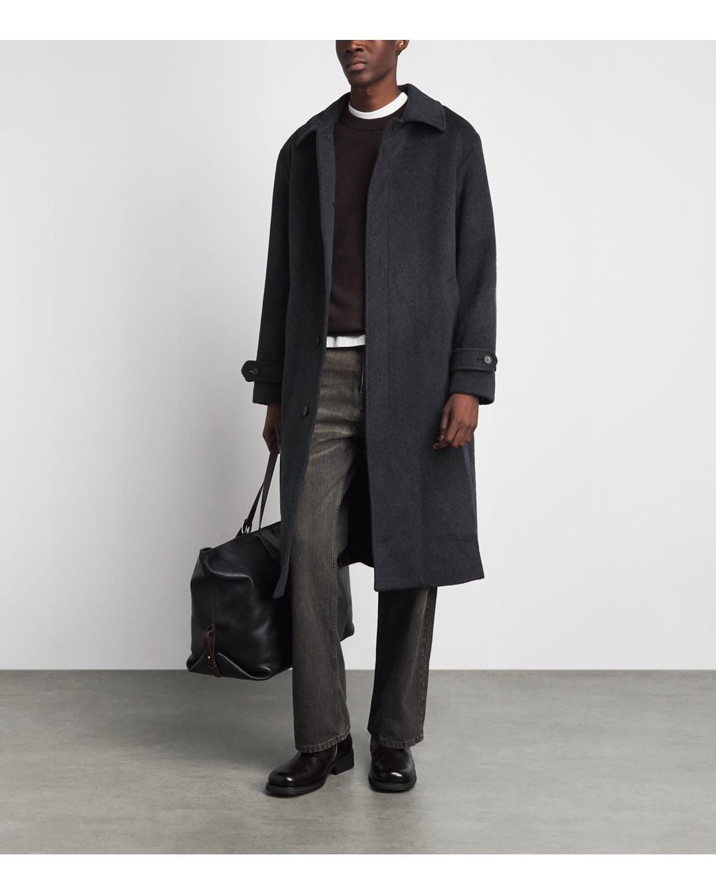 NN07 Black Wool-Blend Gibson Coat for men