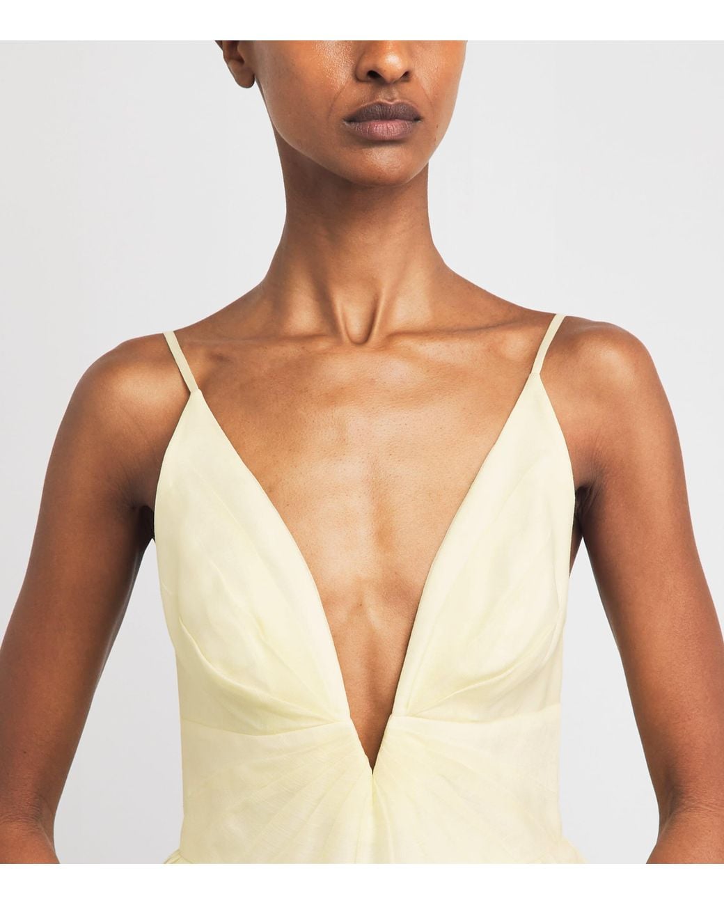 Zimmermann Blue Linen-Silk Plunge Mini Dress