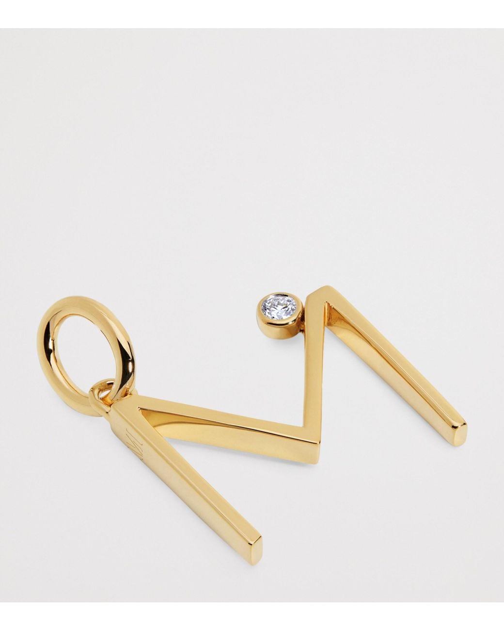 Monica Vinader Metallic Vermeil And Diamond M Initial Pendant