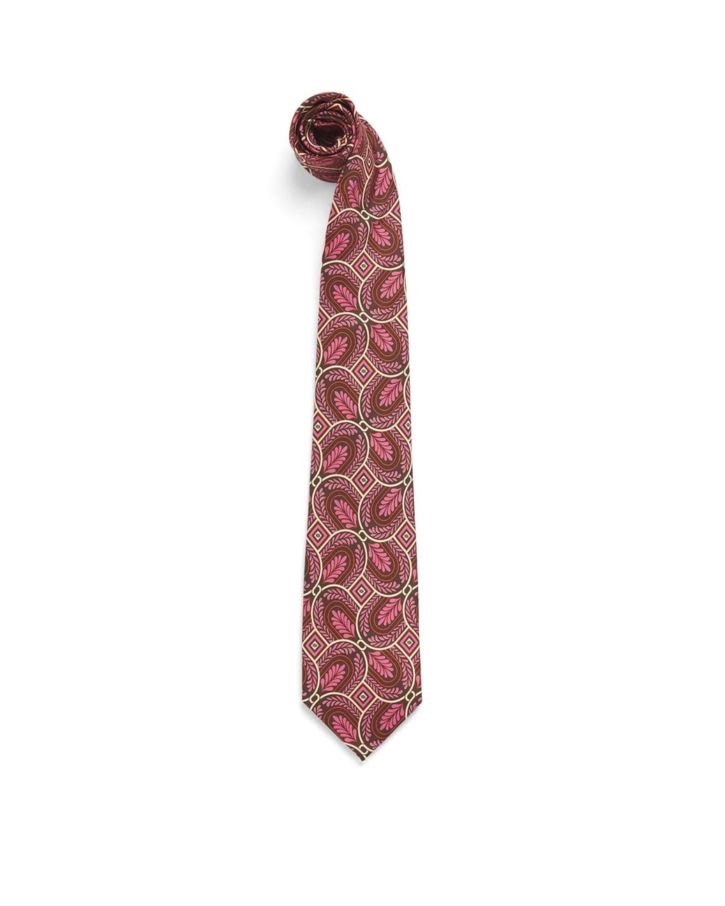 Drole de Monsieur Red Silk Printed Caesar Tie for men