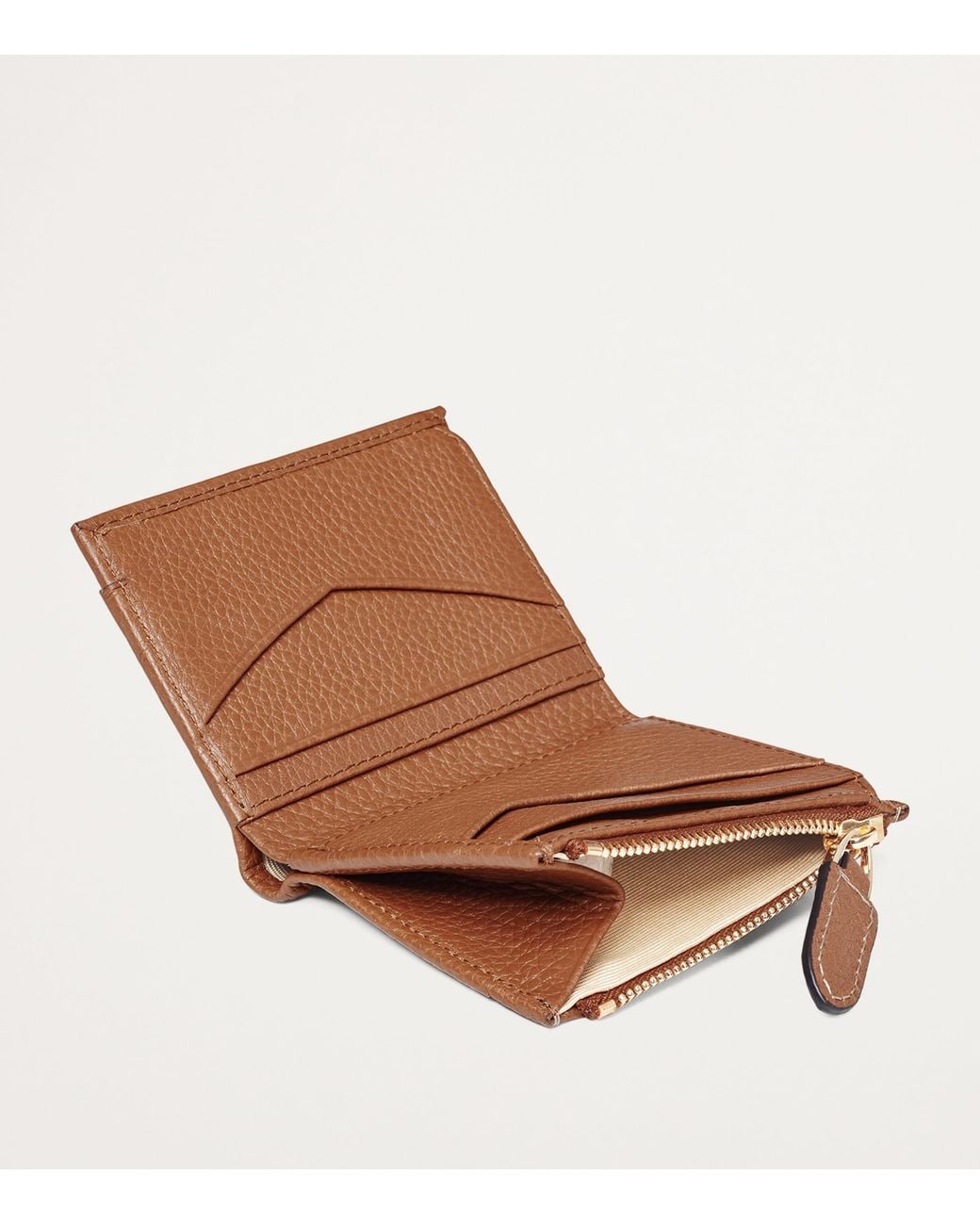 Aspinal Brown Leather Hudson Coin And Card Holder