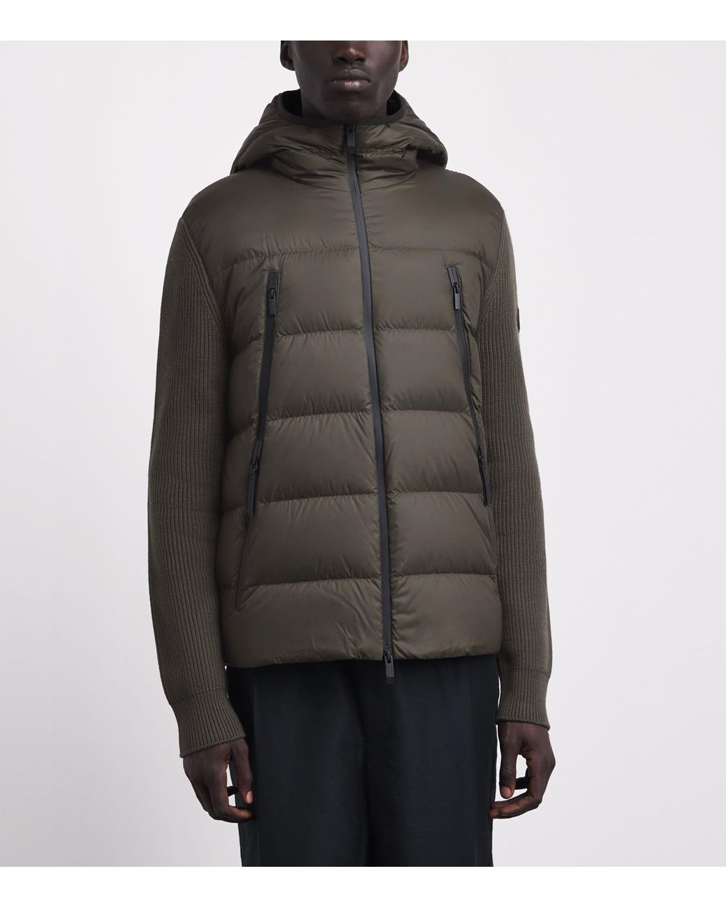 Moncler Gray Virgin Wool Down-Filled Hybrid Jacket for men
