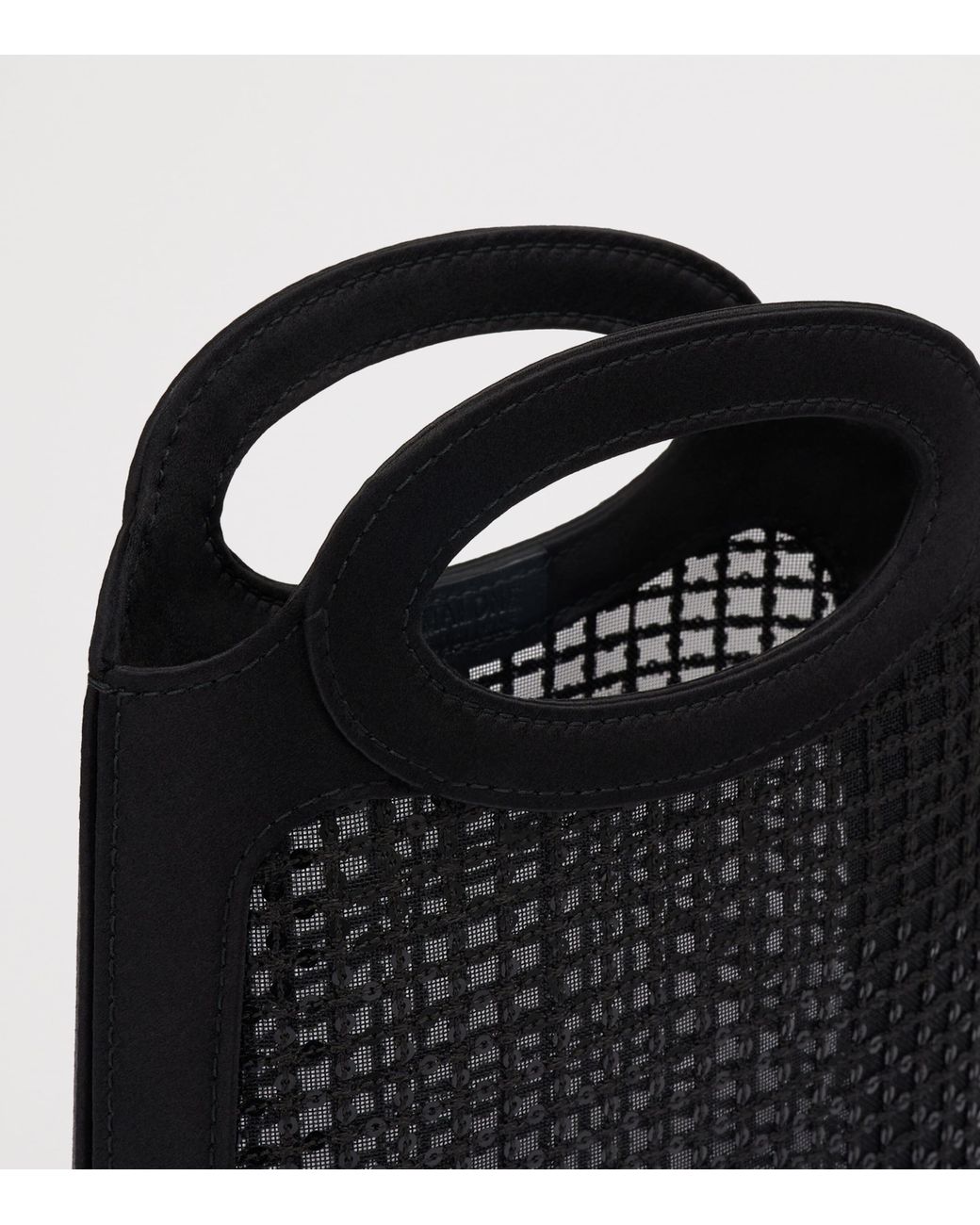 Malone Souliers Black Mini Satin-Mesh Aura Tote Bag