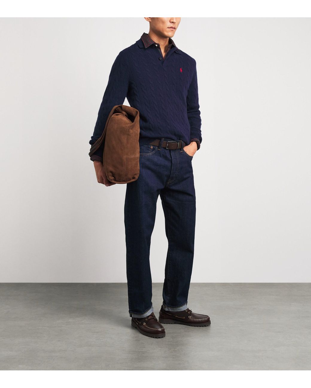 Polo Ralph Lauren Blue Wool-Cashmere Polo Sweater for men