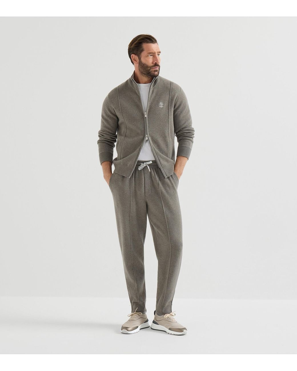 Brunello Cucinelli Natural Technical Cotton Sneakers for men