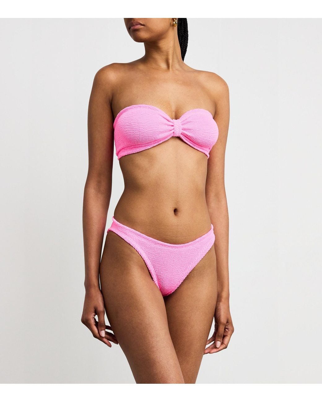 Hunza G Pink Bandeau Jean Bikini