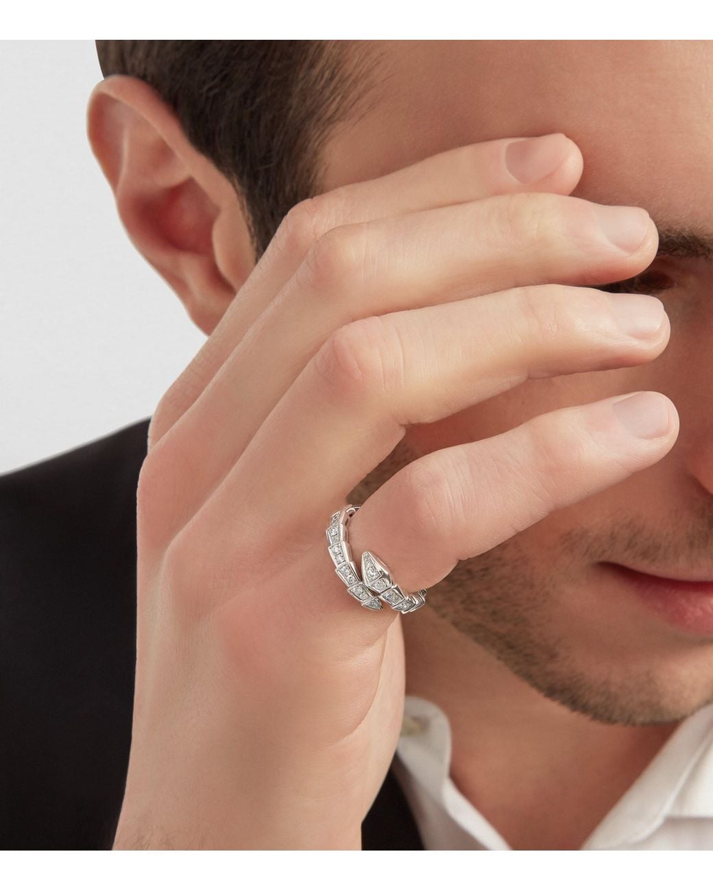 BVLGARI Metallic And Diamond Serpenti Viper Ring