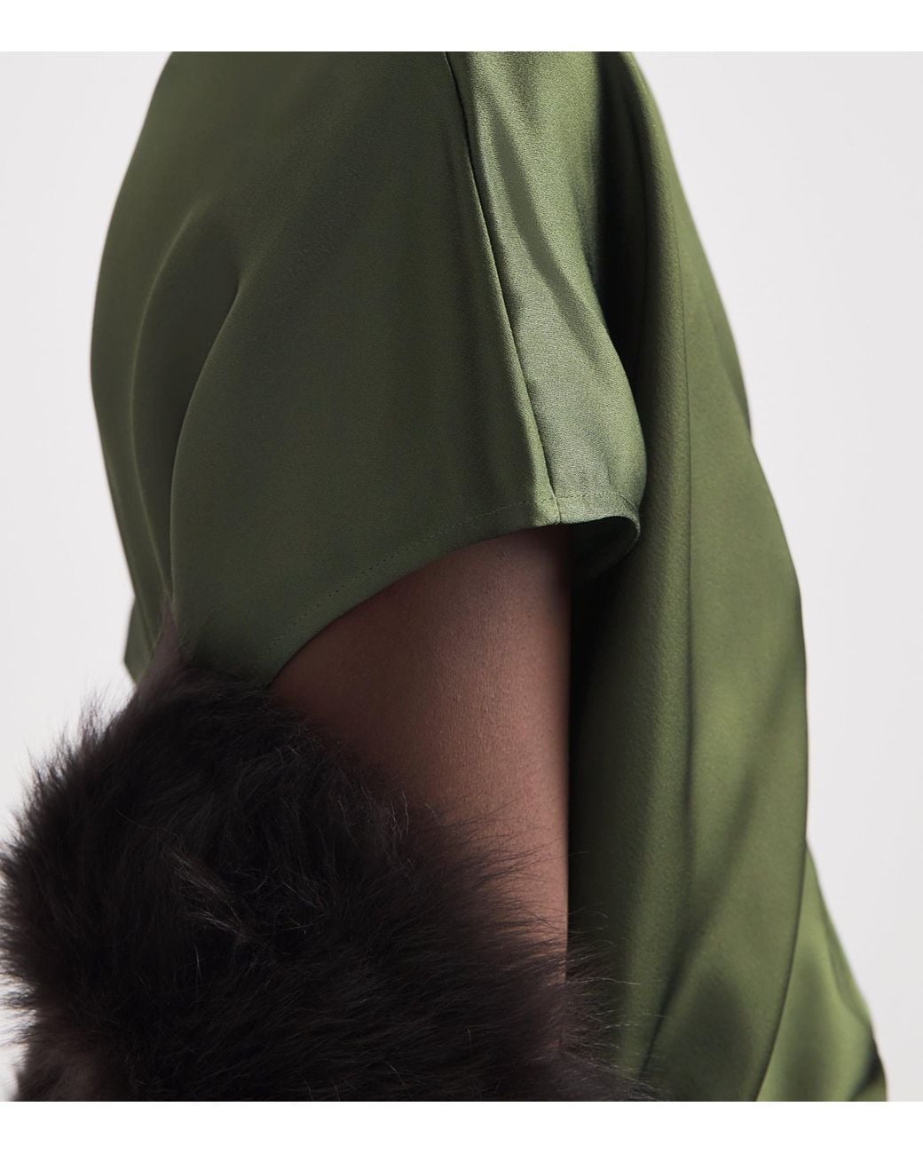 Totême Green Slubbed Slouch-Waist Midi Dress