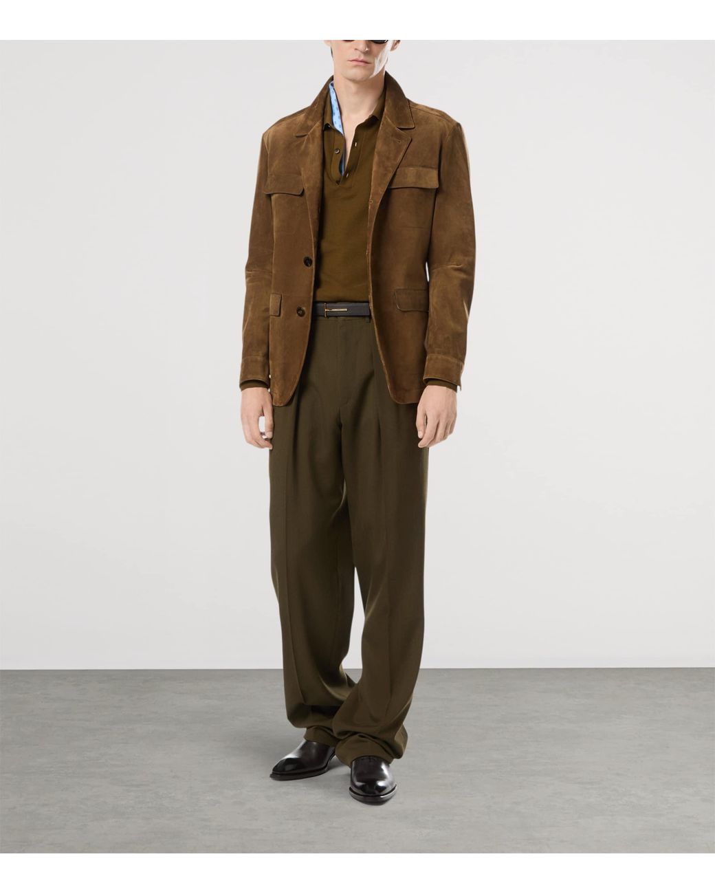 Tom Ford Blue Silk Printed Scarf for men