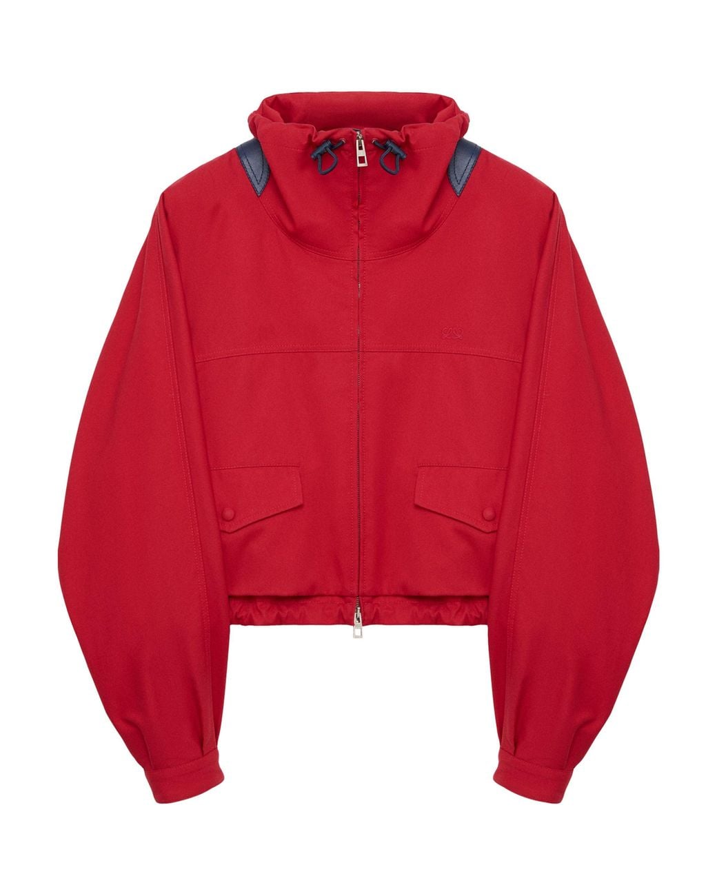 Loewe Red Cotton-Silk Bomber Jacket