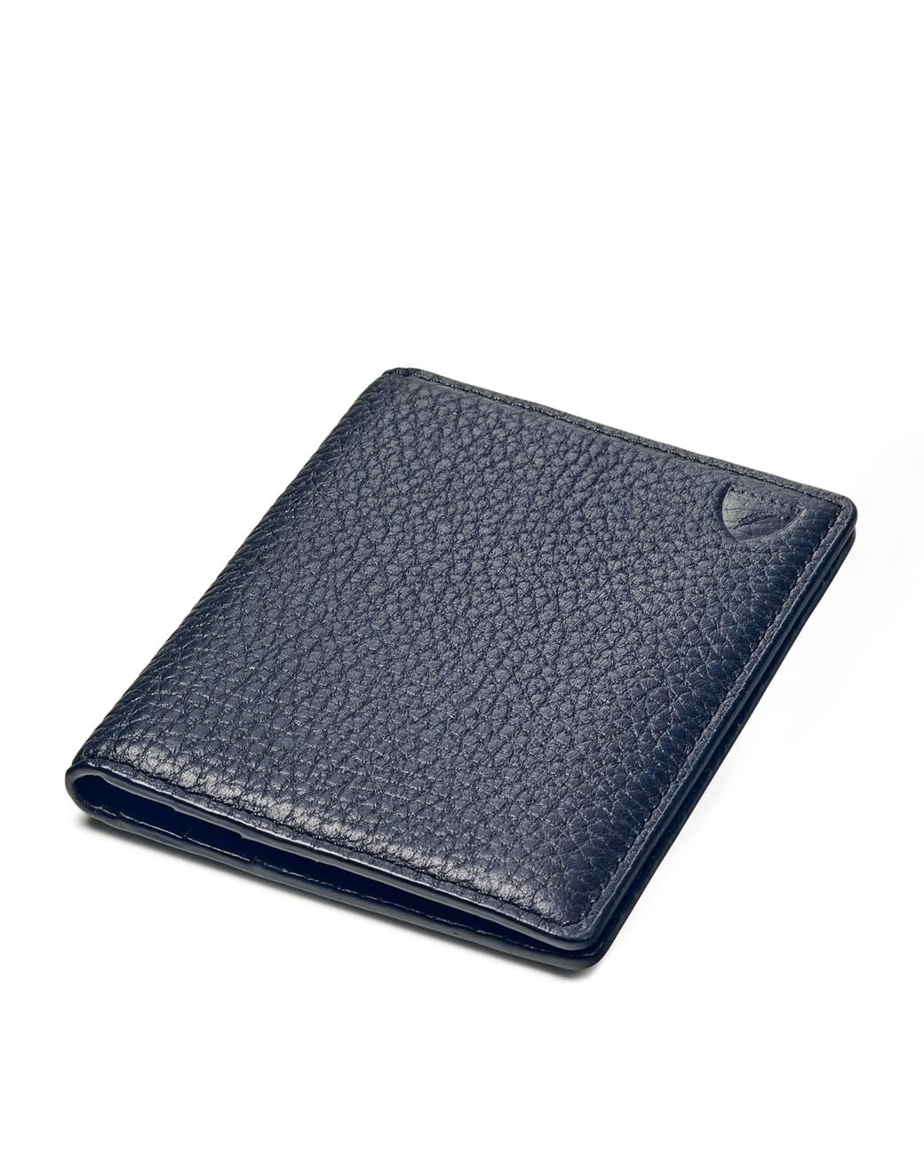 Aspinal Blue Leather Folded Card Holder for men