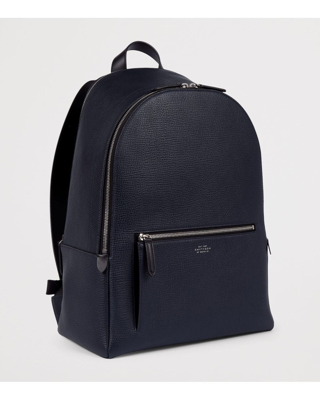 Smythson Blue Leather Ludlow Backpack for men
