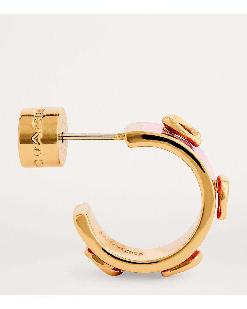 ★海外限定★【COACH】SIGNATURE ENAMEL HOOP EARRINGS ピアス COACH® | Signature Enamel Hoop Earrings