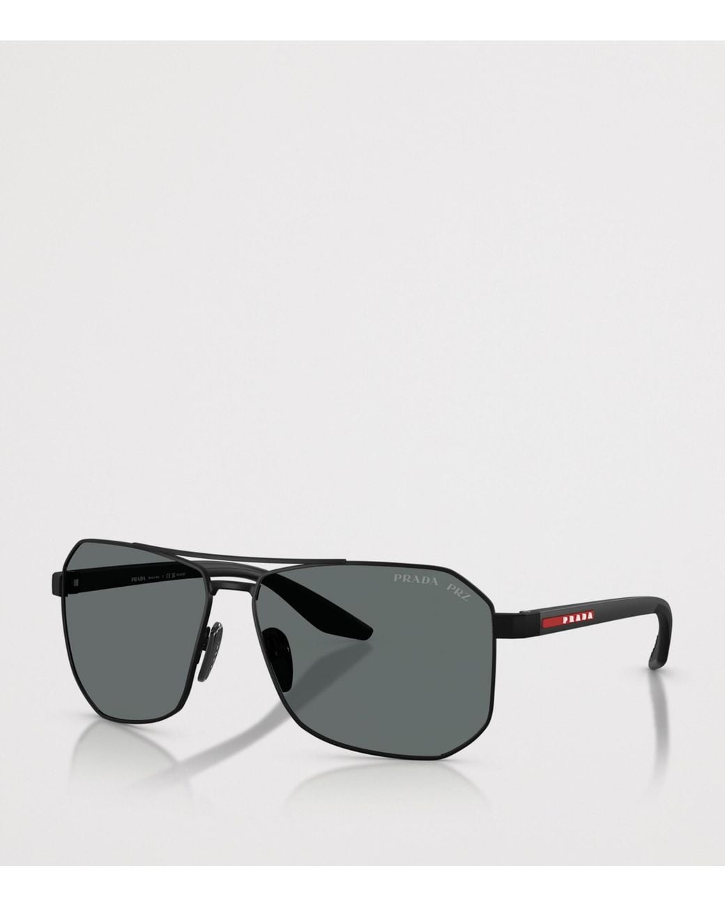 Prada Linea Rossa Gray Metal A53S Geometric Sunglasses for men