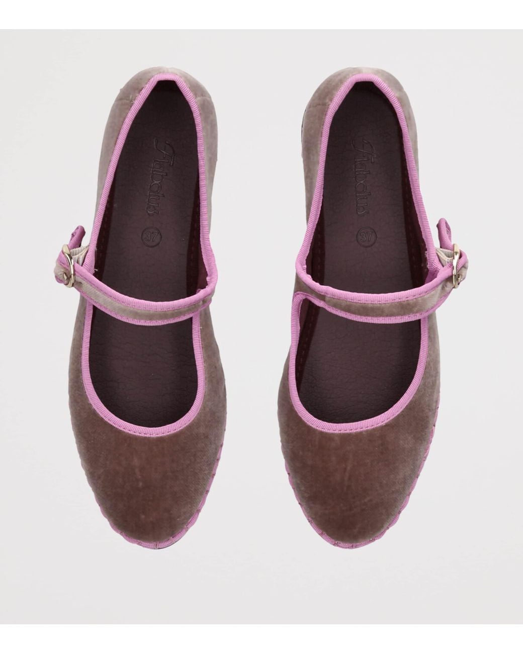 Flabelus Pink Velvet Odiseo Mary Janes