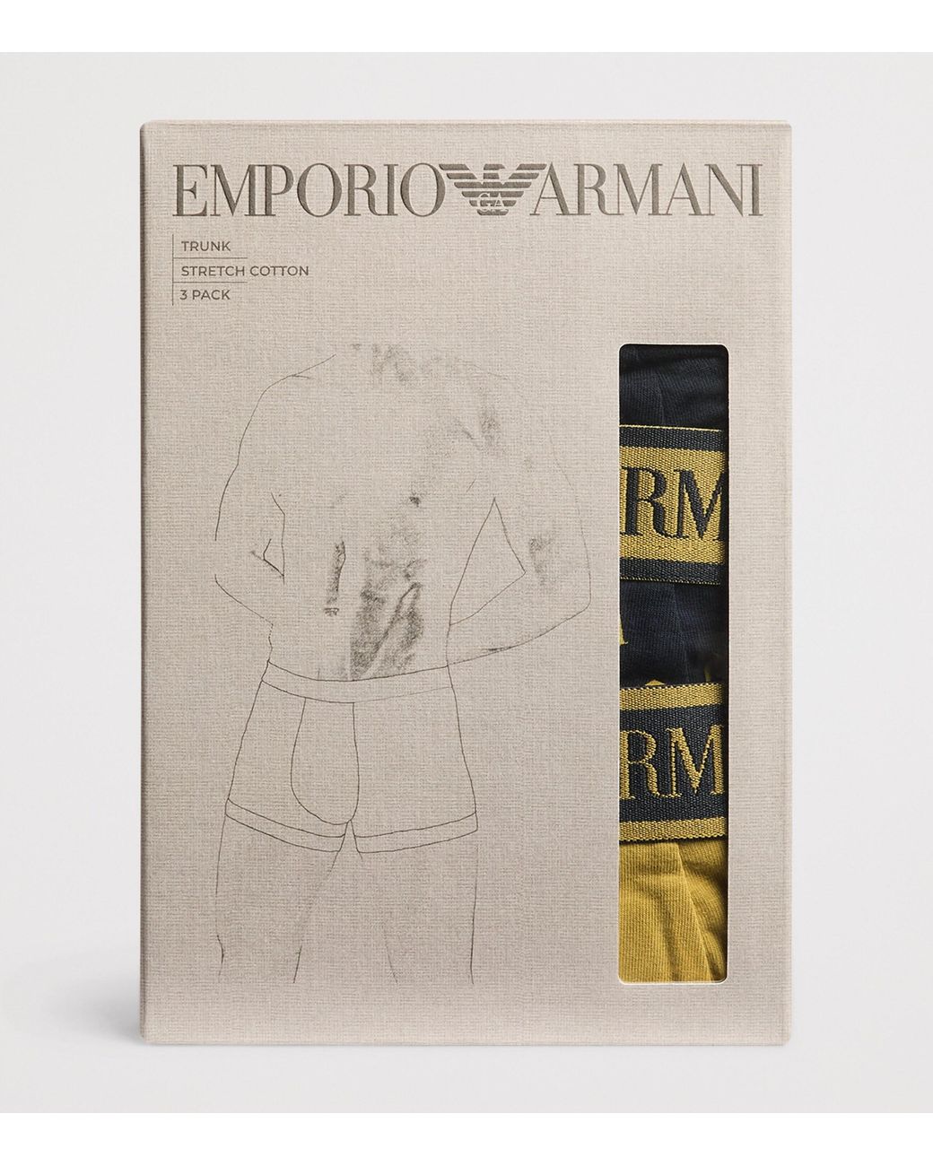 Emporio Armani Black Stretch-Cotton Logo Trunks for men