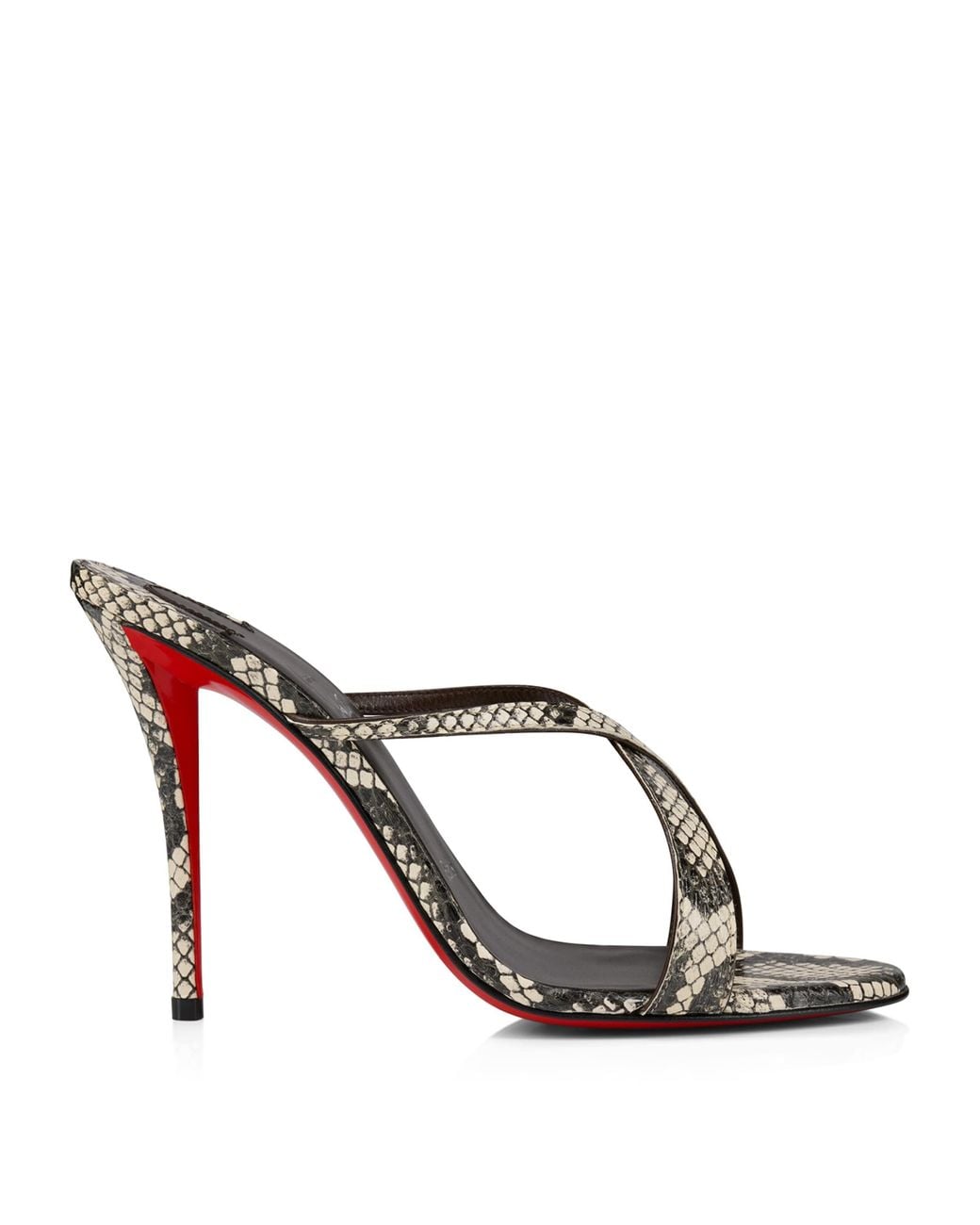 Christian Louboutin Brown Mulazee Cross Elaphe Leather Mules 100