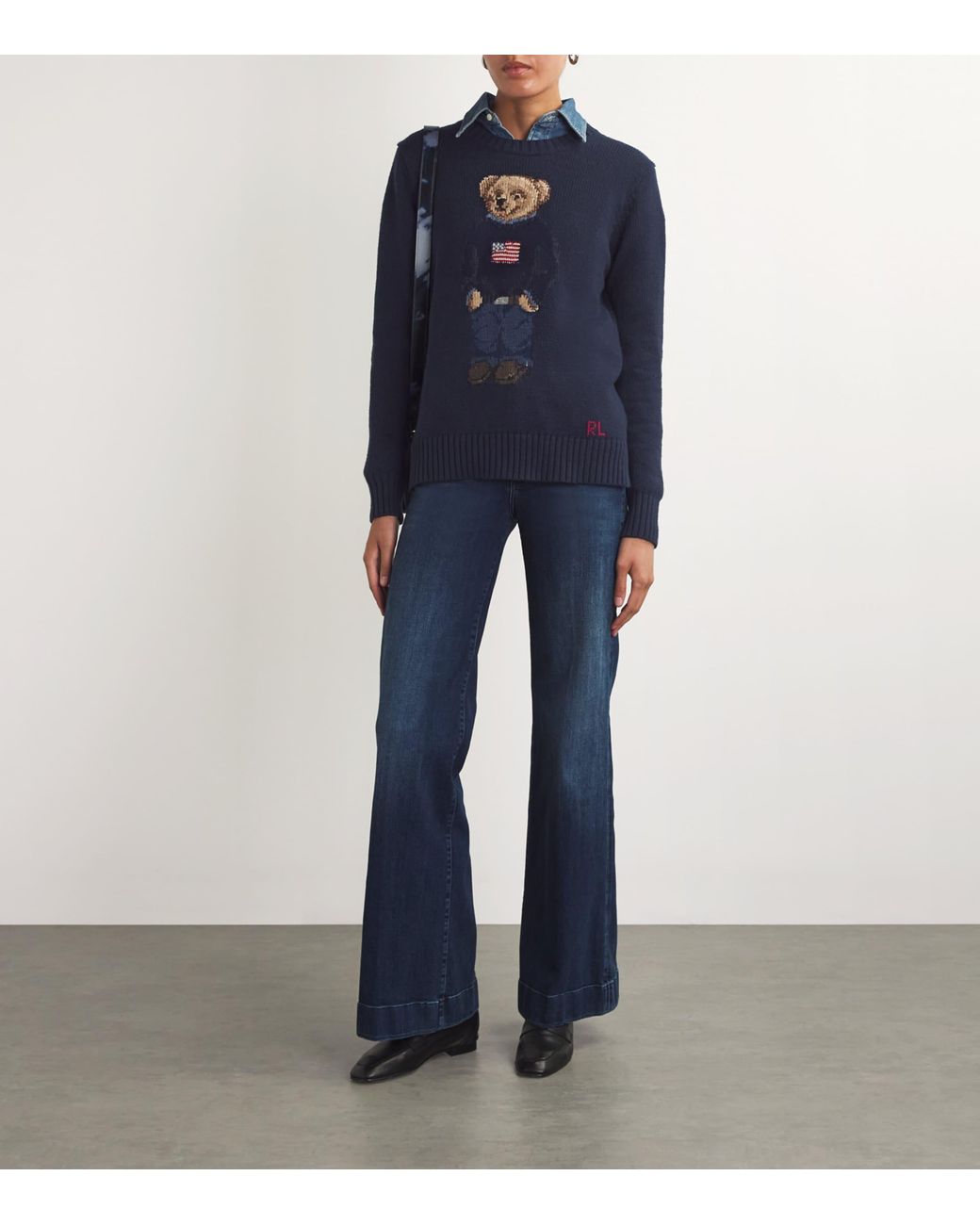 Polo Ralph Lauren Blue Polo Bear Cotton-linen Sweater