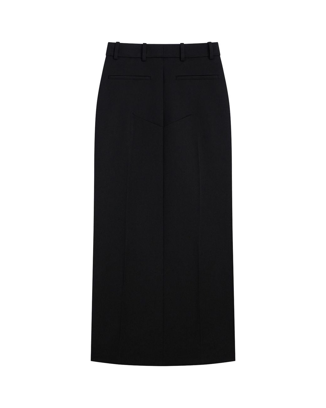 Givenchy Black Wool Pleated Midi Skirt