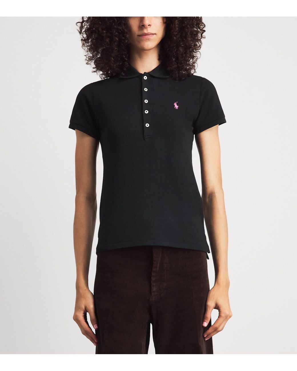 Polo Ralph Lauren Black Stretch-Cotton Julie Polo Shirt