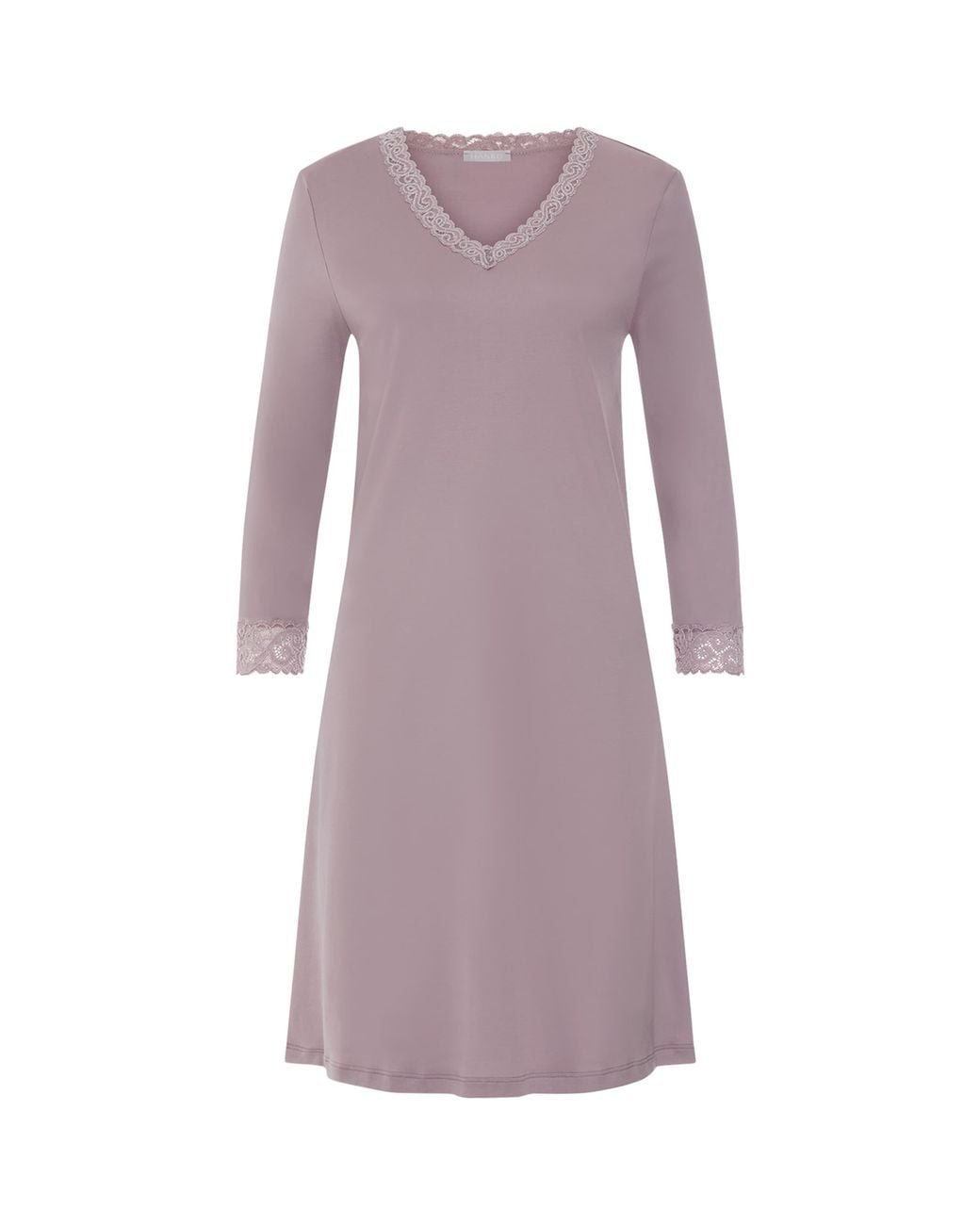 Hanro Purple Lace-Trim Moments Nightdress