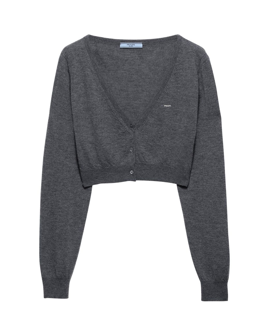 Prada Gray Cashmere Cropped Cardigan