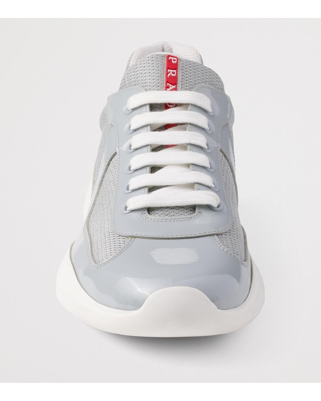 Prada White Patent Leather-Blend America's Cup Sneakers for men