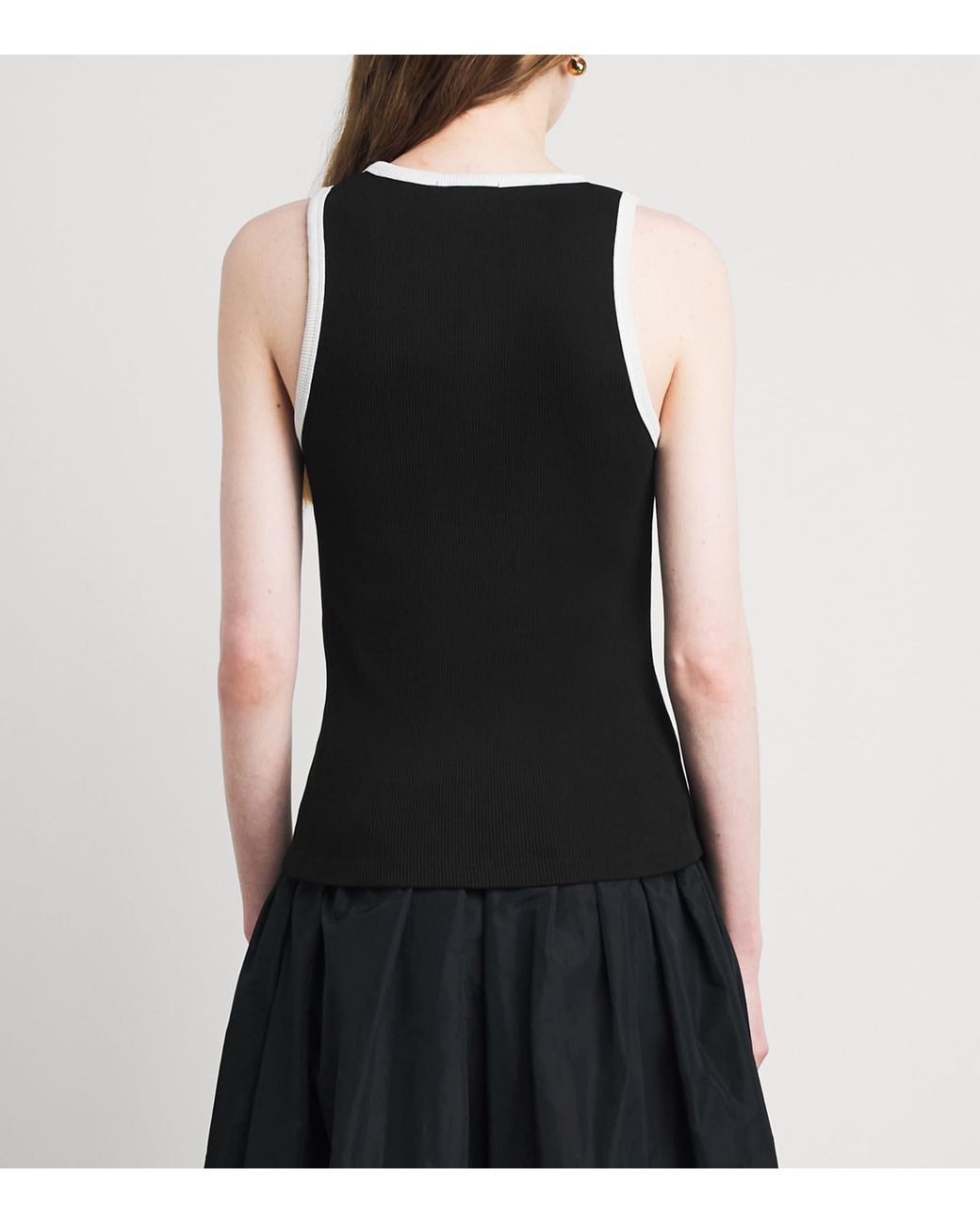 Maje Black Embroidered Logo Tank Top