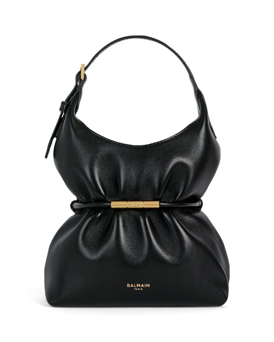 Balmain Black Mini Leather Sphynx Shoulder Bag