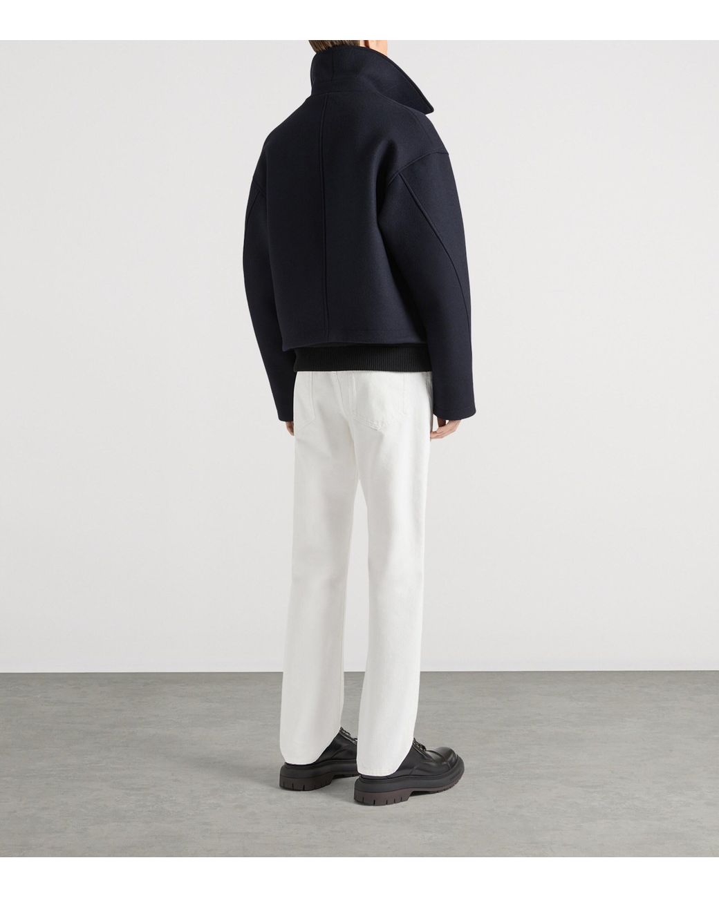 Givenchy Blue Wool Oversized-Collar Jacket for men