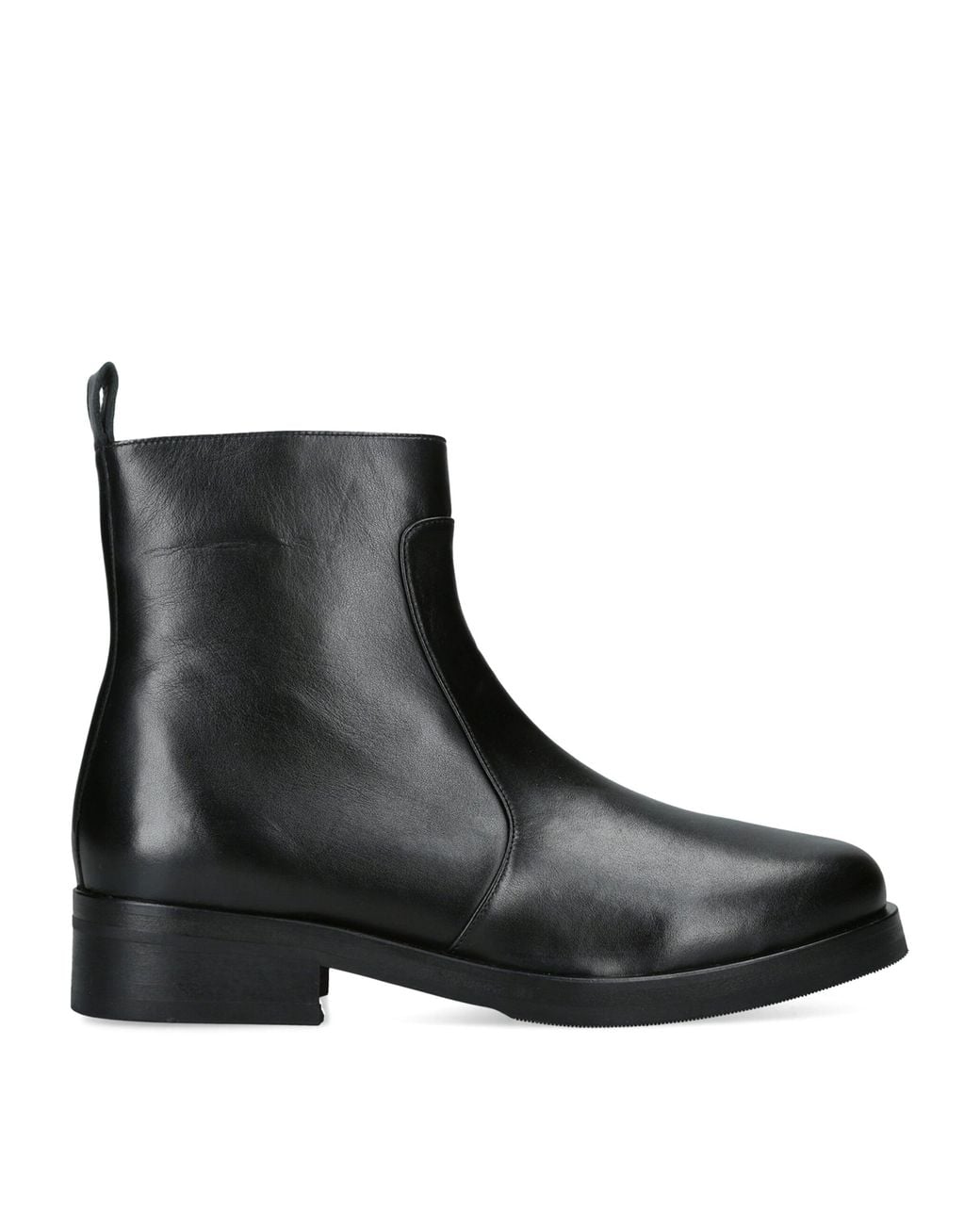 Studio Nicholson Black Leather Square-Toe Ankle Boots for men